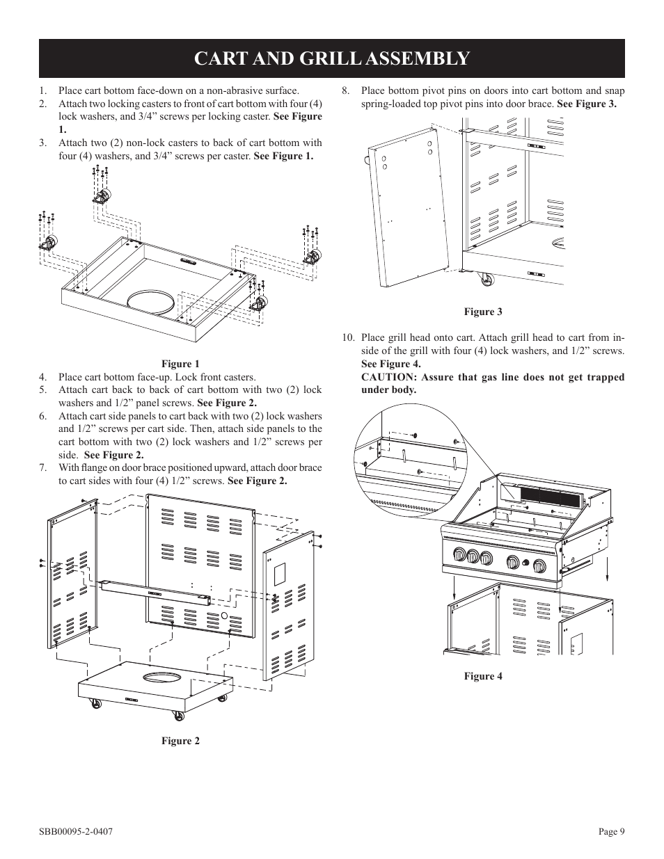 Cart and grill assembly | Broilmaster SBG2801-1 User Manual | Page 9 / 24