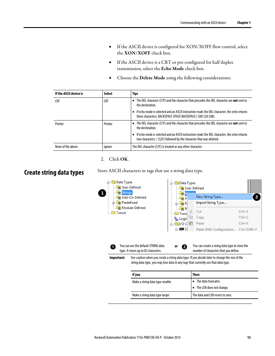 Create string data types | Rockwell Automation Logix5000 Controllers ASCII Strings Programming Manual User Manual | Page 13 / 32