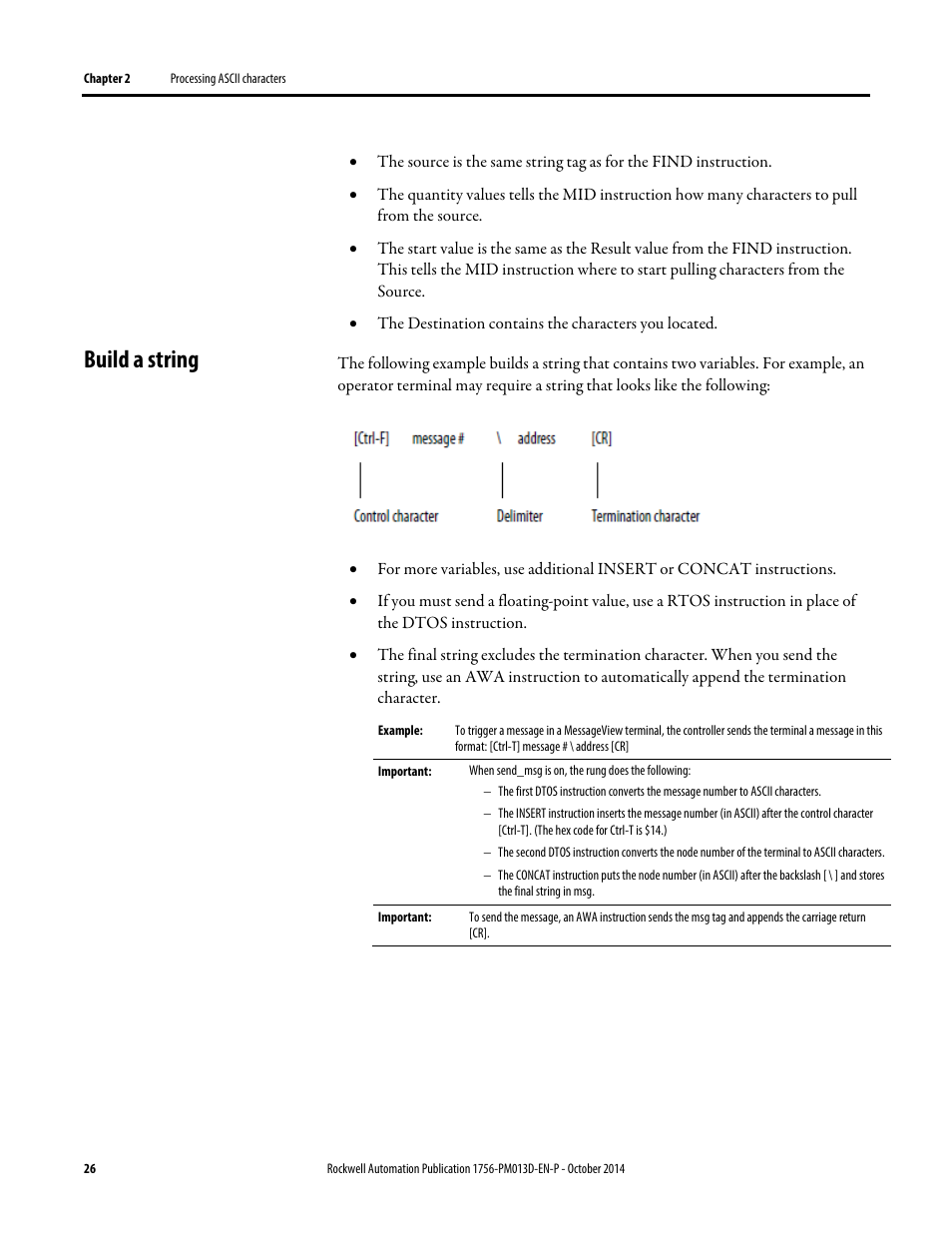 Build a string | Rockwell Automation Logix5000 Controllers ASCII Strings Programming Manual User Manual | Page 26 / 32