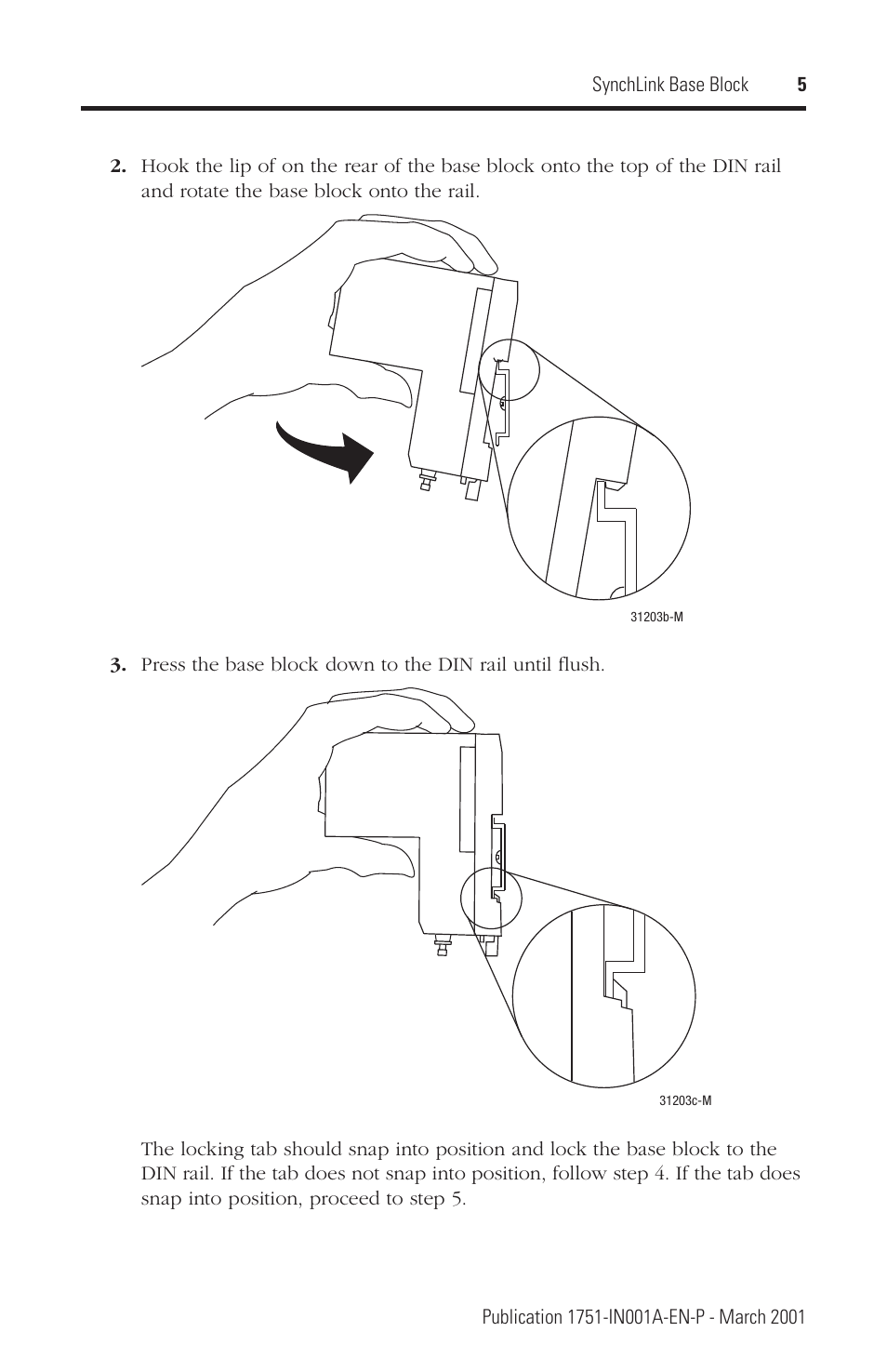 Rockwell Automation 1751 SynchLink Base Block Installation Instructions User Manual | Page 5 / 16