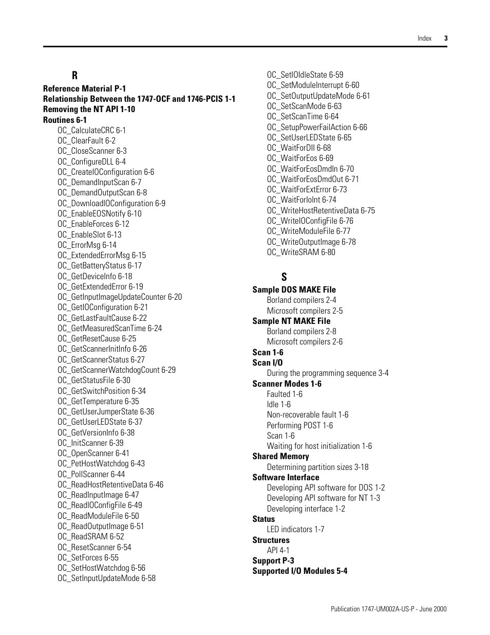 Rockwell Automation 1747-PCIS API Software -  Open Controller User Manual | Page 169 / 174