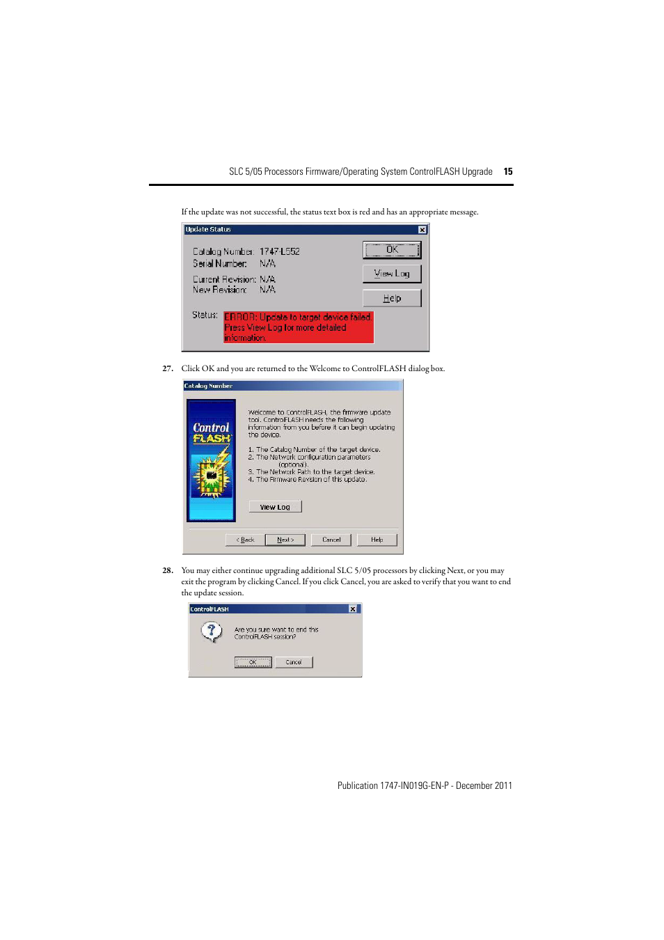 Rockwell Automation 1747-DU501 SLC 5/05 Processors Firmware/Operating System ControlFLASH Upgrade Installation User Manual | Page 15 / 20