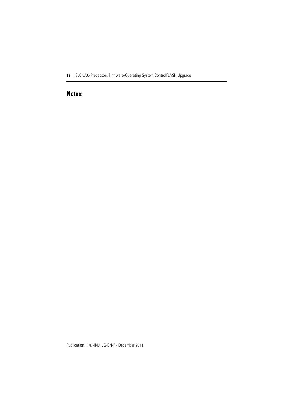 Rockwell Automation 1747-DU501 SLC 5/05 Processors Firmware/Operating System ControlFLASH Upgrade Installation User Manual | Page 18 / 20