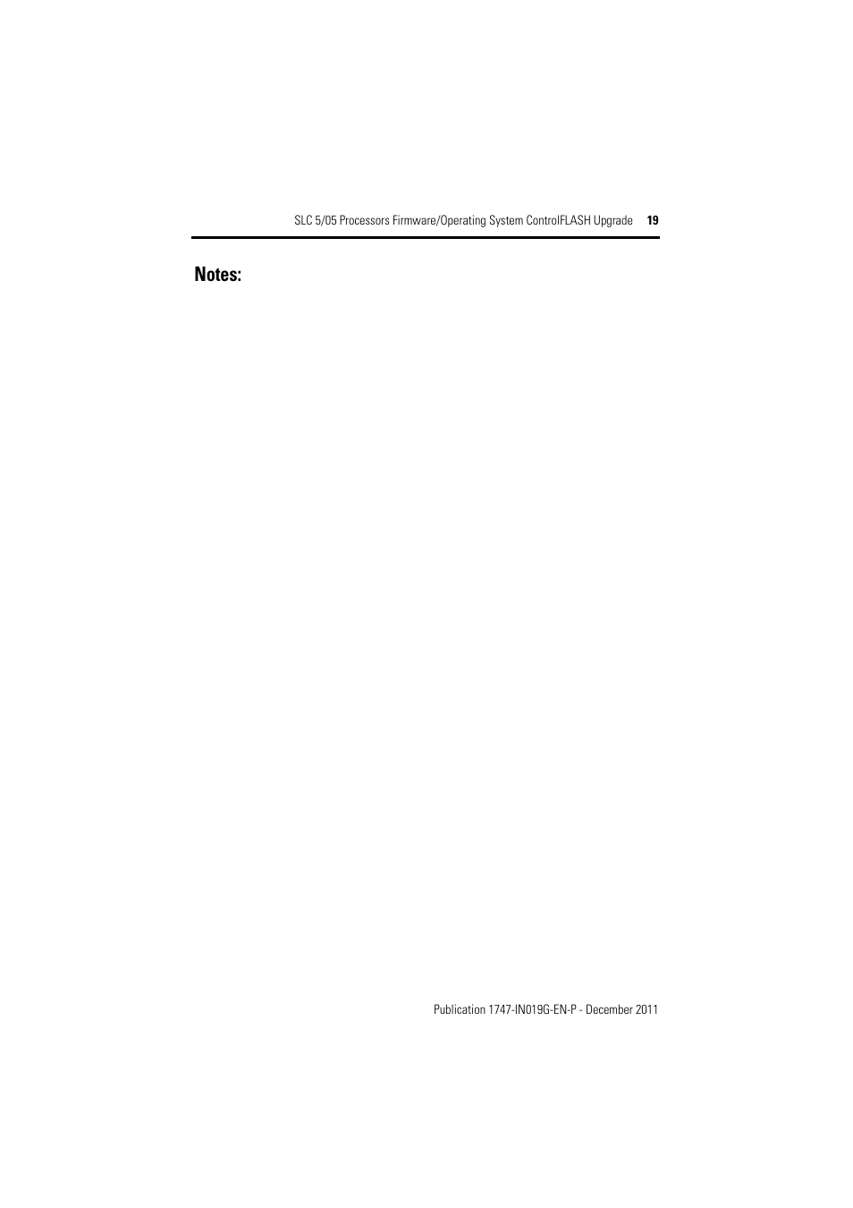 Rockwell Automation 1747-DU501 SLC 5/05 Processors Firmware/Operating System ControlFLASH Upgrade Installation User Manual | Page 19 / 20