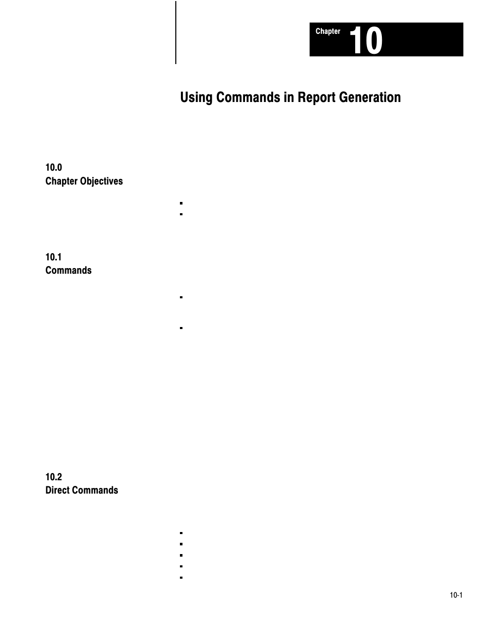 10 - using commands in report generation, 10ć1, Using commands in report generation | Rockwell Automation 1775-S4B,D17756.5.3 User Manual SCANNER/MSG HND User Manual | Page 104 / 167