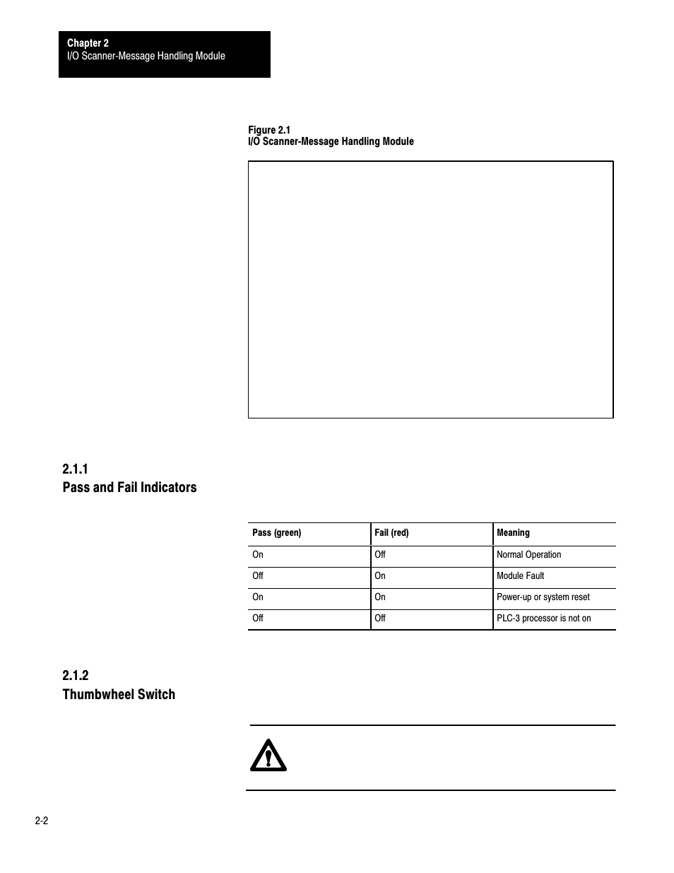 1 pass and fail indicators 2.1.2 thumbwheel switch | Rockwell Automation 1775-S4B,D17756.5.3 User Manual SCANNER/MSG HND User Manual | Page 11 / 167