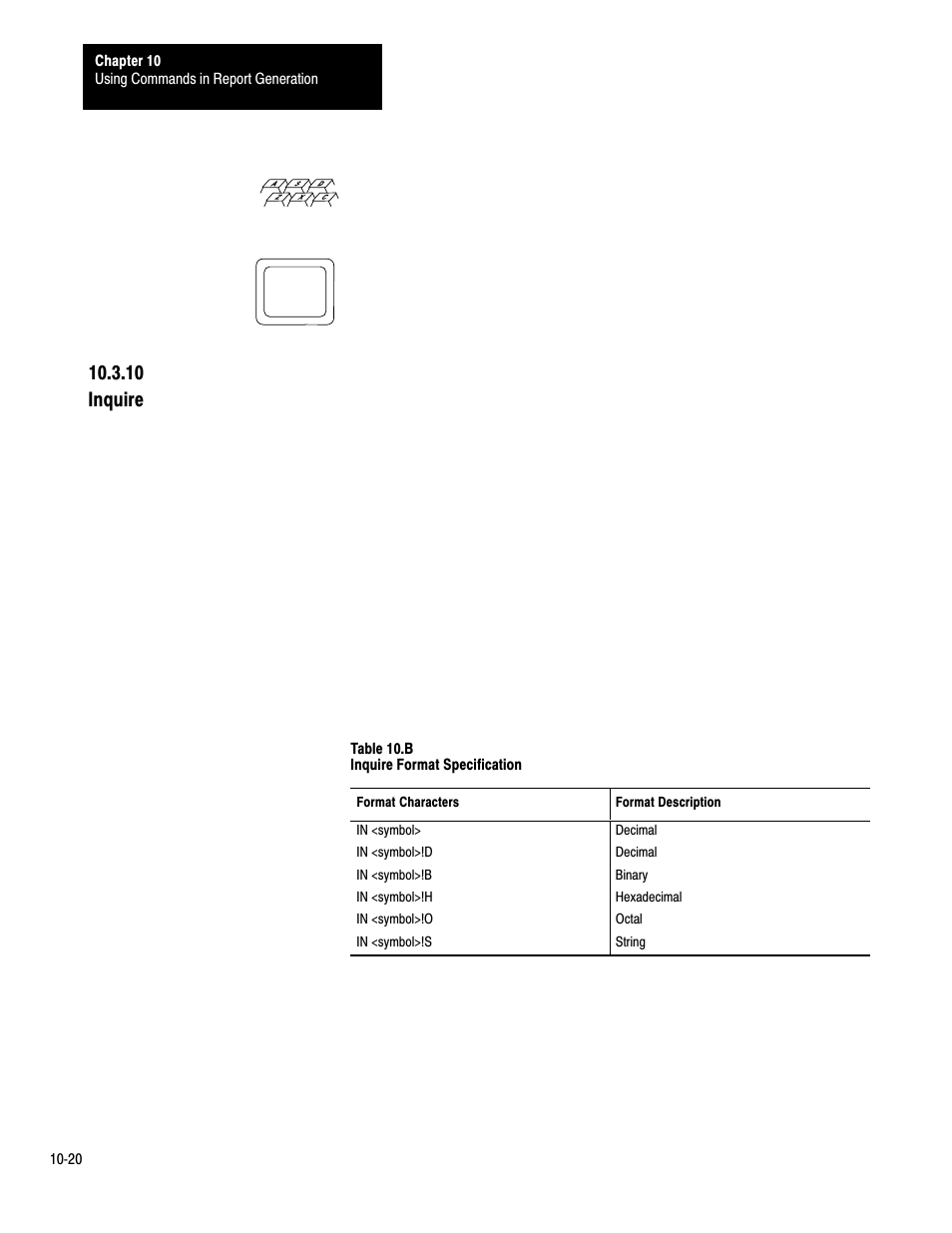 10ć20, 10 inquire | Rockwell Automation 1775-S4B,D17756.5.3 User Manual SCANNER/MSG HND User Manual | Page 123 / 167