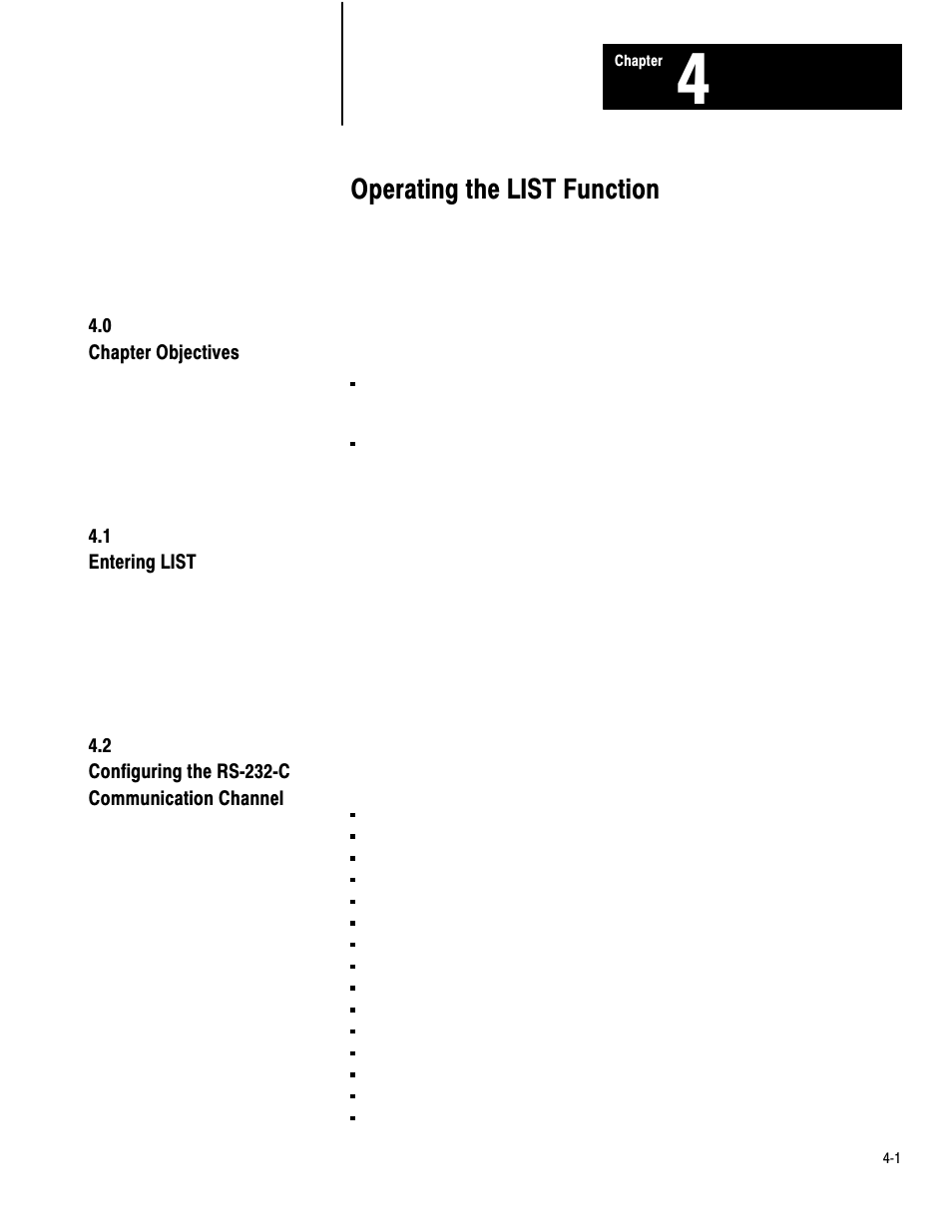 4 - operating the list function, Operating the list function | Rockwell Automation 1775-S4B,D17756.5.3 User Manual SCANNER/MSG HND User Manual | Page 23 / 167