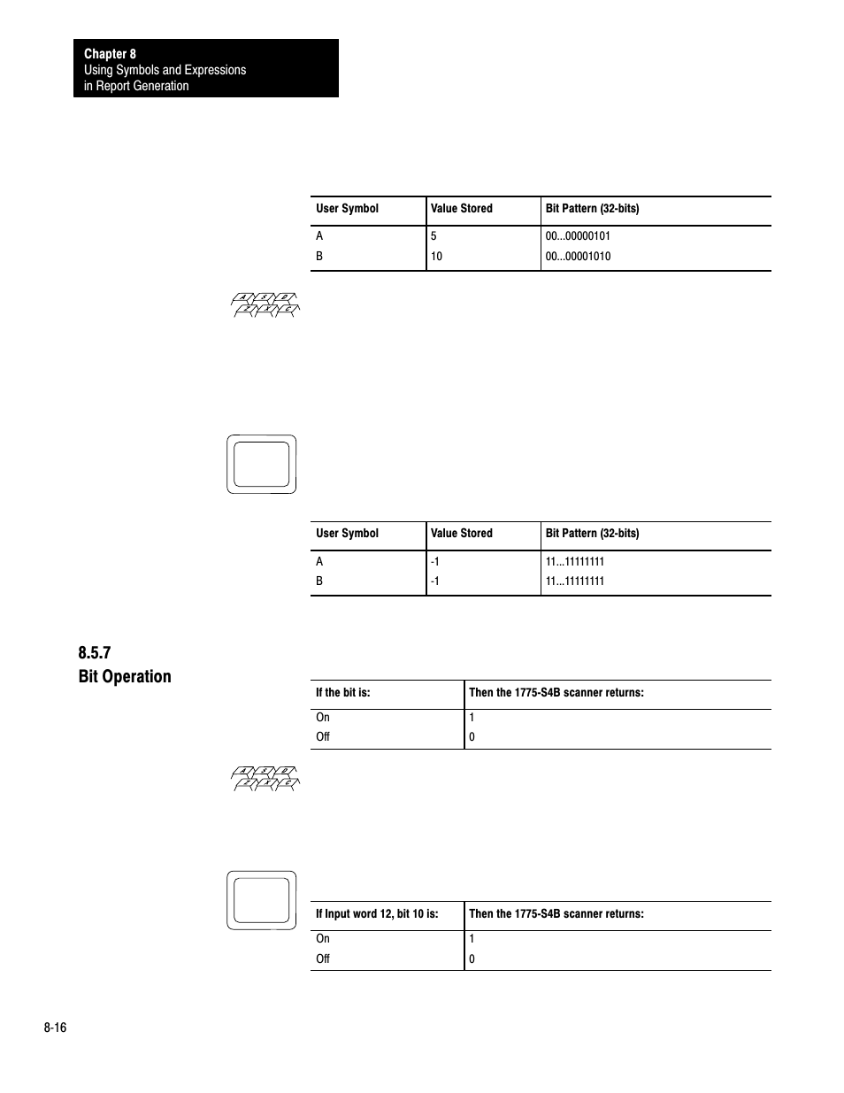 8ć16, 7 bit operation | Rockwell Automation 1775-S4B,D17756.5.3 User Manual SCANNER/MSG HND User Manual | Page 84 / 167
