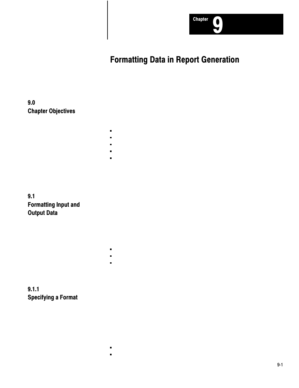 9 - formatting data in report generation, Formatting data in report generation | Rockwell Automation 1775-S4B,D17756.5.3 User Manual SCANNER/MSG HND User Manual | Page 89 / 167