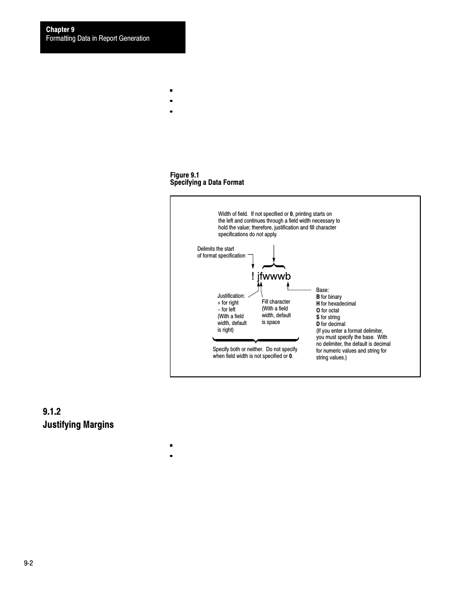 2 justifying margins | Rockwell Automation 1775-S4B,D17756.5.3 User Manual SCANNER/MSG HND User Manual | Page 90 / 167