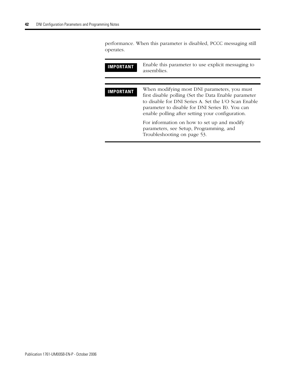 Rockwell Automation 1761-NET-DNI DeviceNet Interface (DNI) User Manual | Page 42 / 100