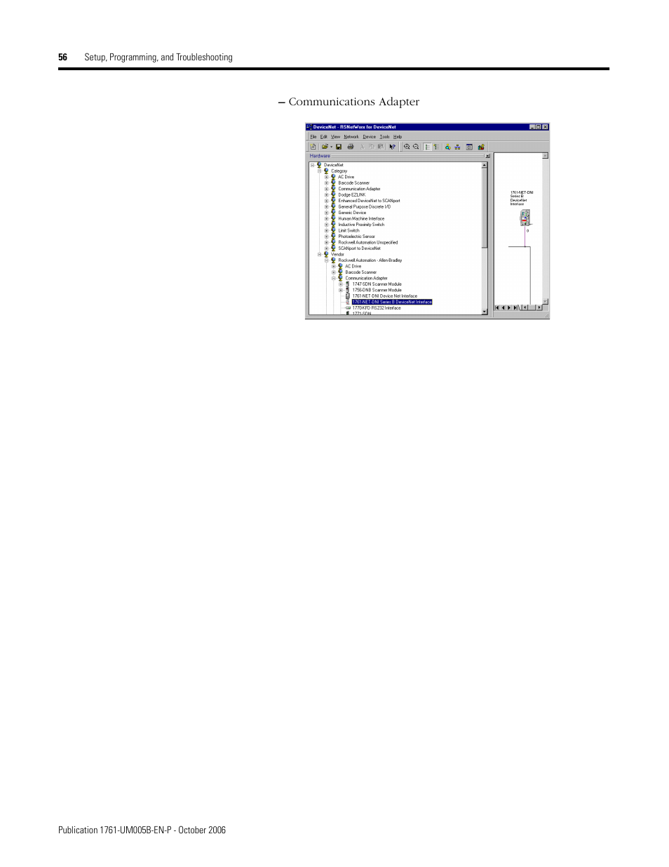 Rockwell Automation 1761-NET-DNI DeviceNet Interface (DNI) User Manual | Page 56 / 100