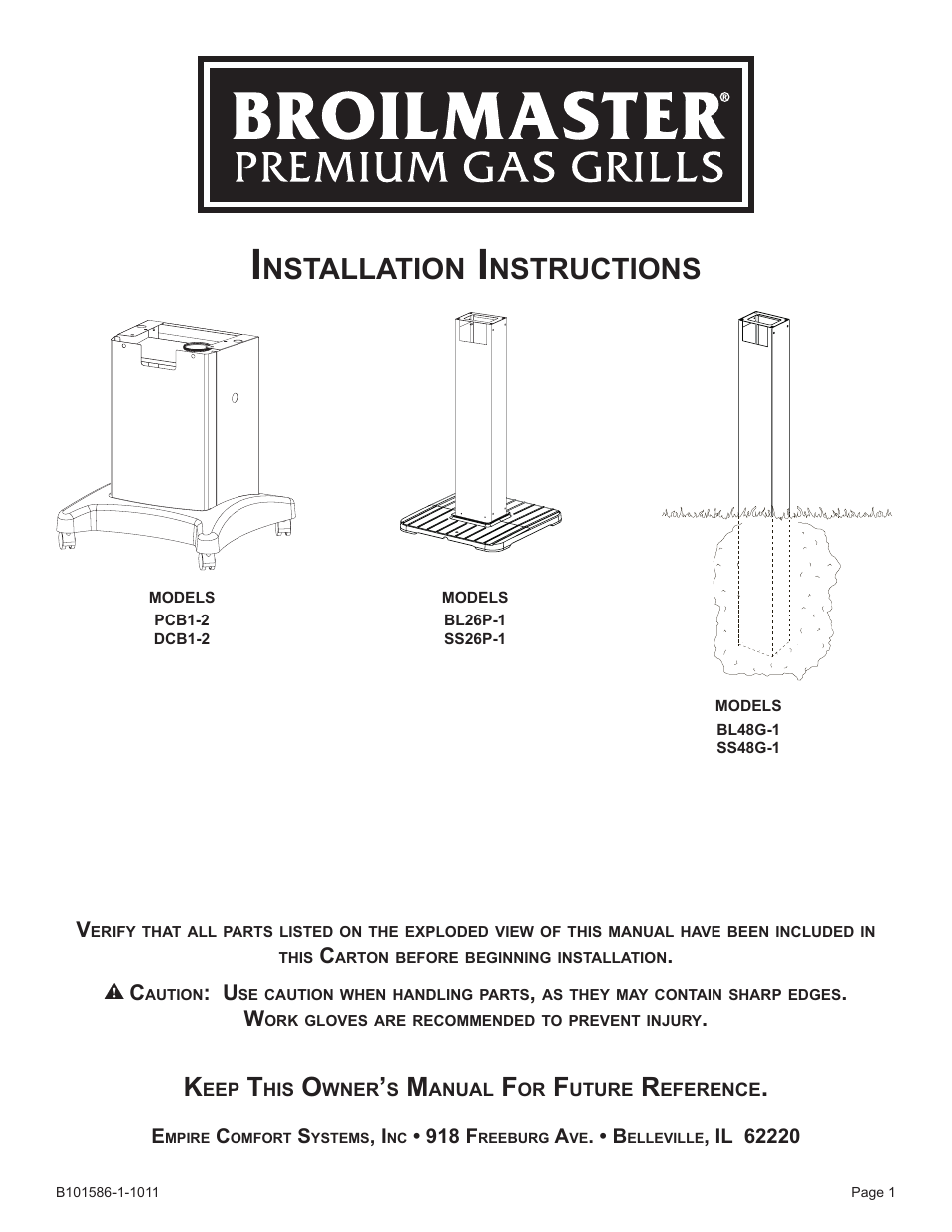 Broilmaster BL48G-1 User Manual | 20 pages