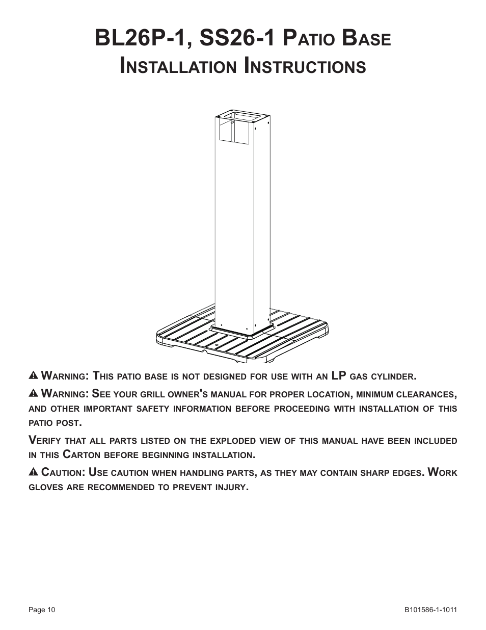 Atio, Nstallation, Nstructions | Broilmaster BL48G-1 User Manual | Page 10 / 20