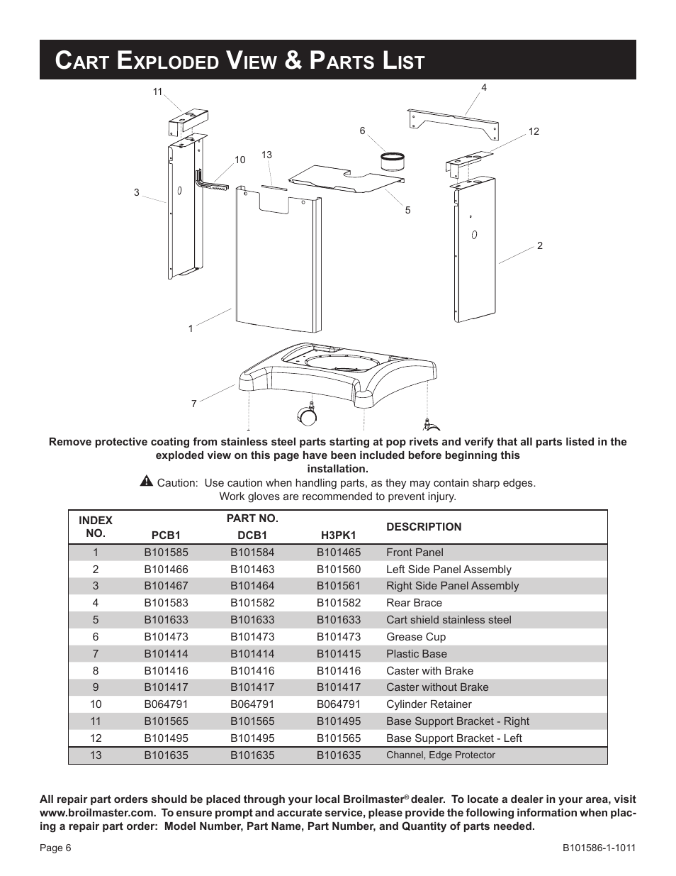 Xploded, Arts | Broilmaster BL48G-1 User Manual | Page 6 / 20