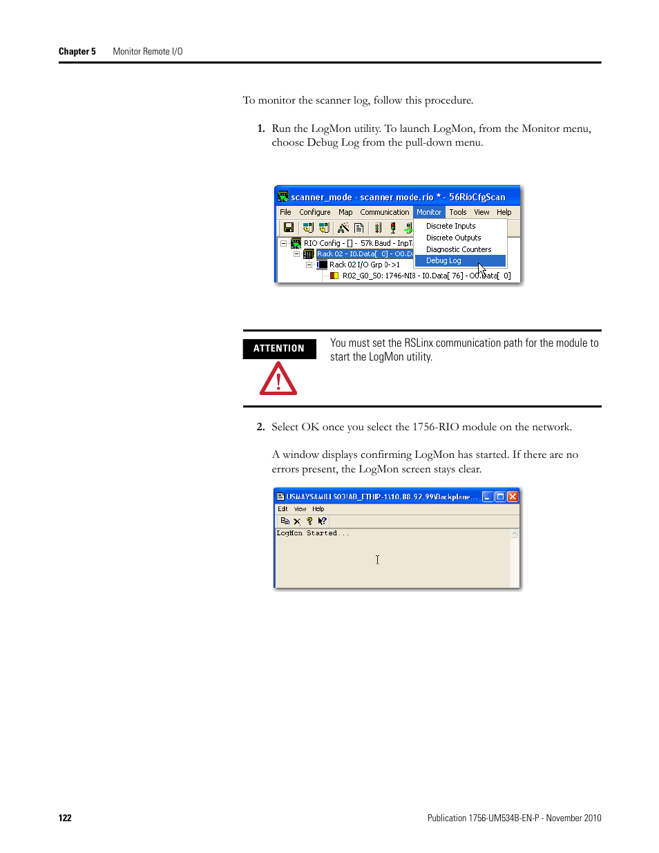 Rockwell Automation 1756-RIO ControlLogix Remote I/O Communication Interface Module User Manual User Manual | Page 122 / 176