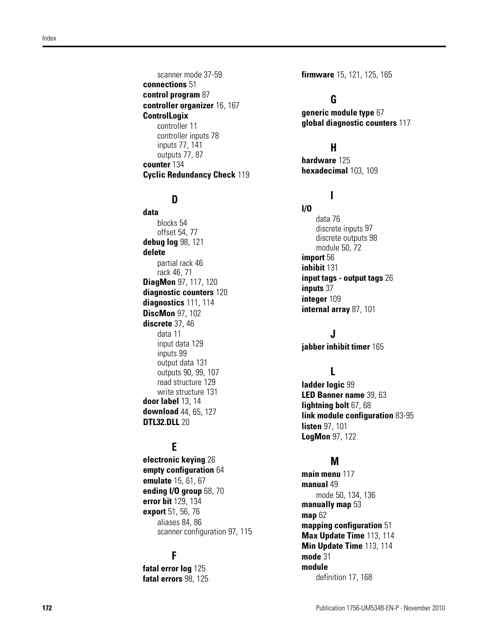 Rockwell Automation 1756-RIO ControlLogix Remote I/O Communication Interface Module User Manual User Manual | Page 172 / 176