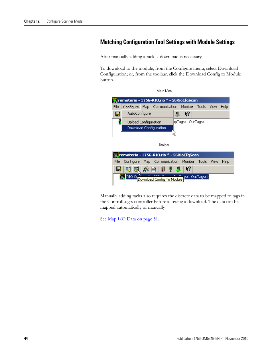 Rockwell Automation 1756-RIO ControlLogix Remote I/O Communication Interface Module User Manual User Manual | Page 44 / 176