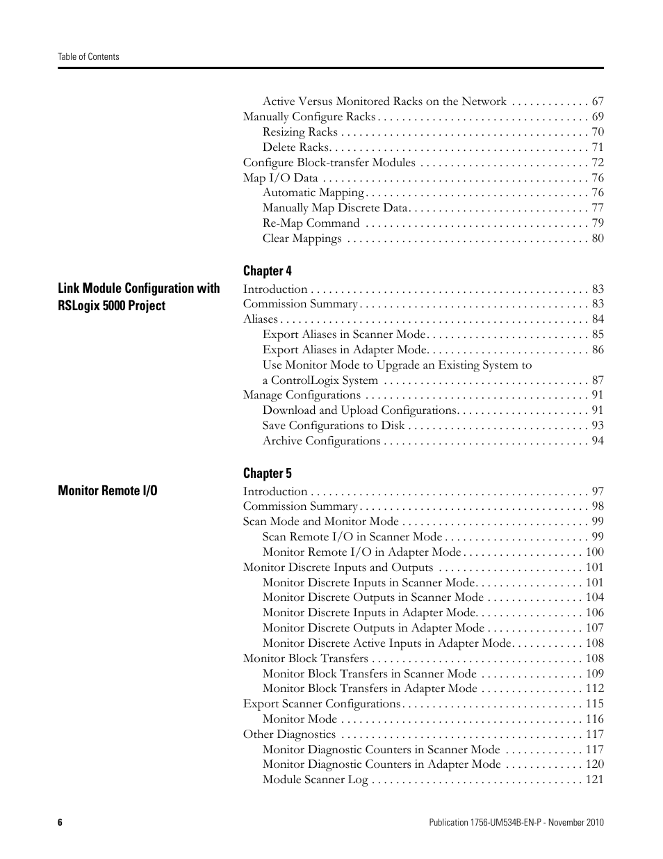 Rockwell Automation 1756-RIO ControlLogix Remote I/O Communication Interface Module User Manual User Manual | Page 6 / 176