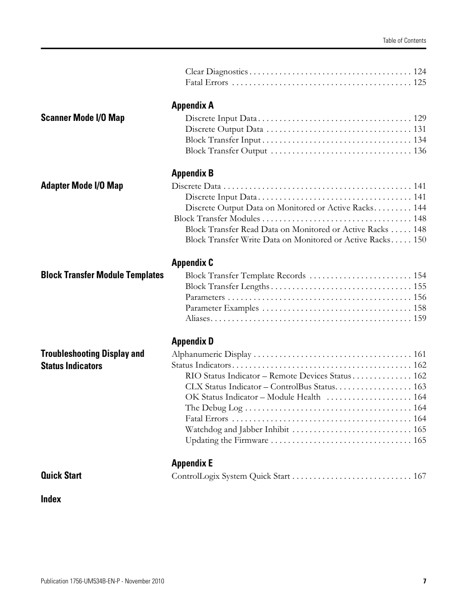 Rockwell Automation 1756-RIO ControlLogix Remote I/O Communication Interface Module User Manual User Manual | Page 7 / 176