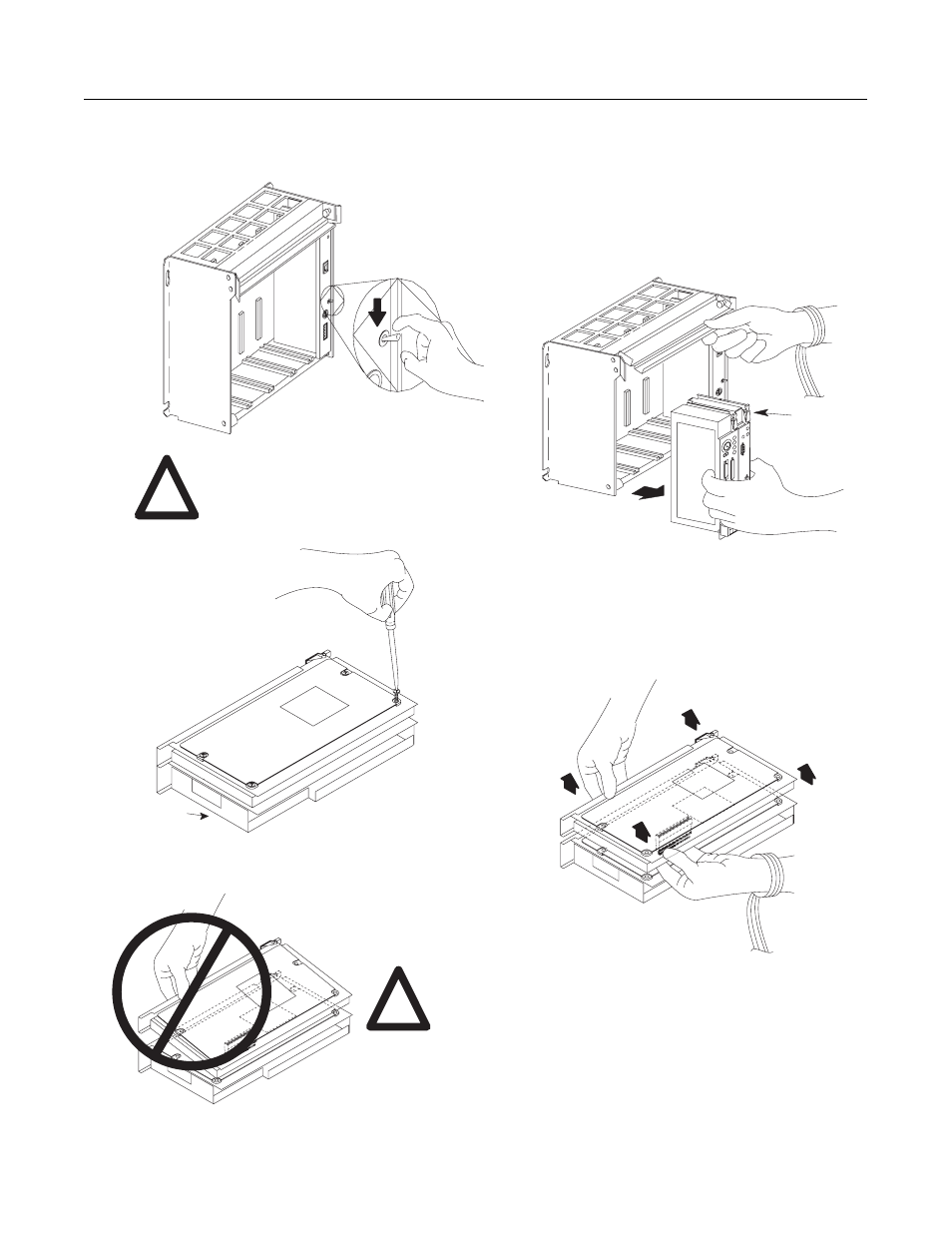 Removing the interface module | Rockwell Automation 1785-ENET USER MANUAL PLC-5 ETHERNET INTERFACE User Manual | Page 24 / 54