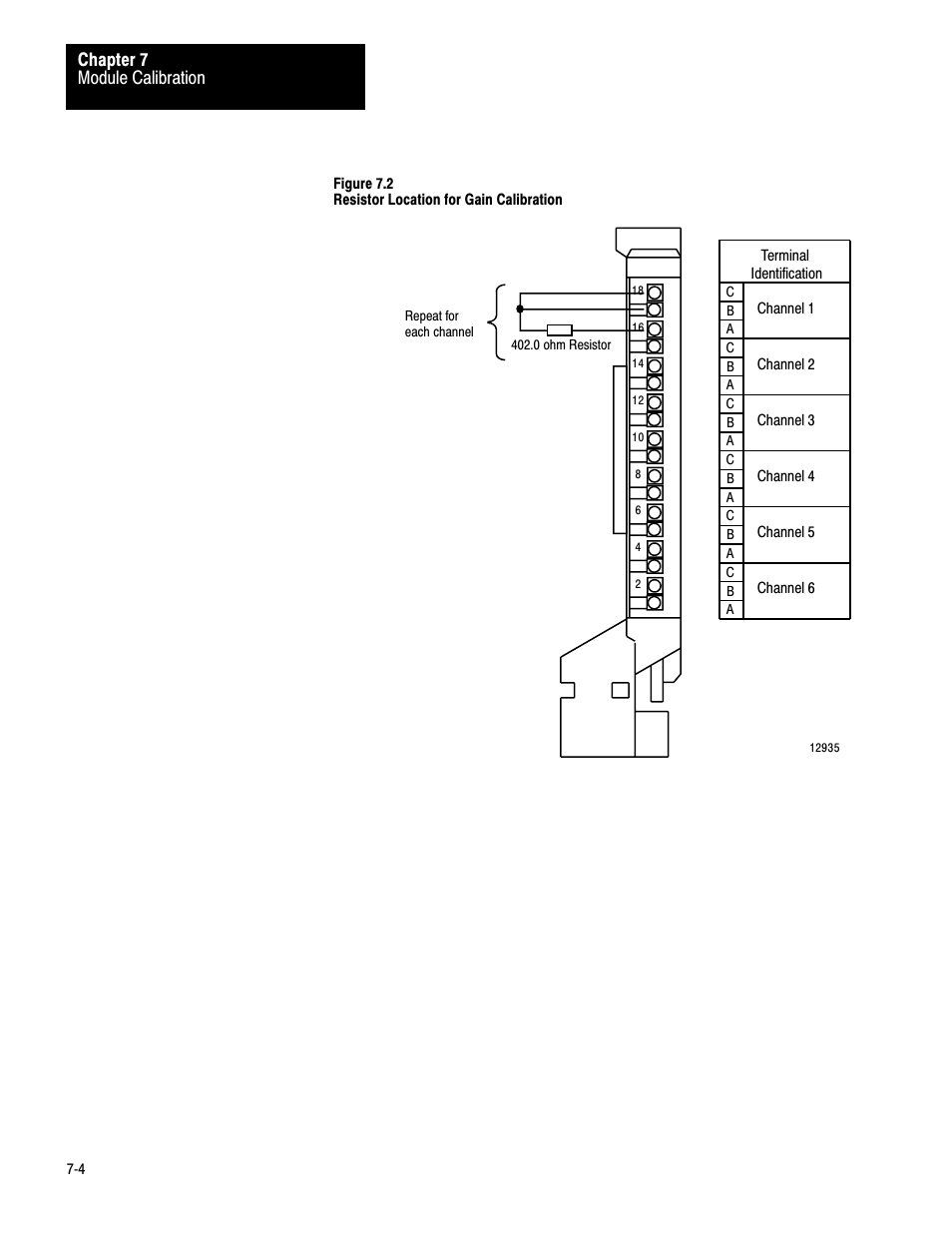 Module calibration chapter 7 | Rockwell Automation 1771-IR , D17716.5.76 RTD INPUT MODULE User Manual | Page 37 / 68