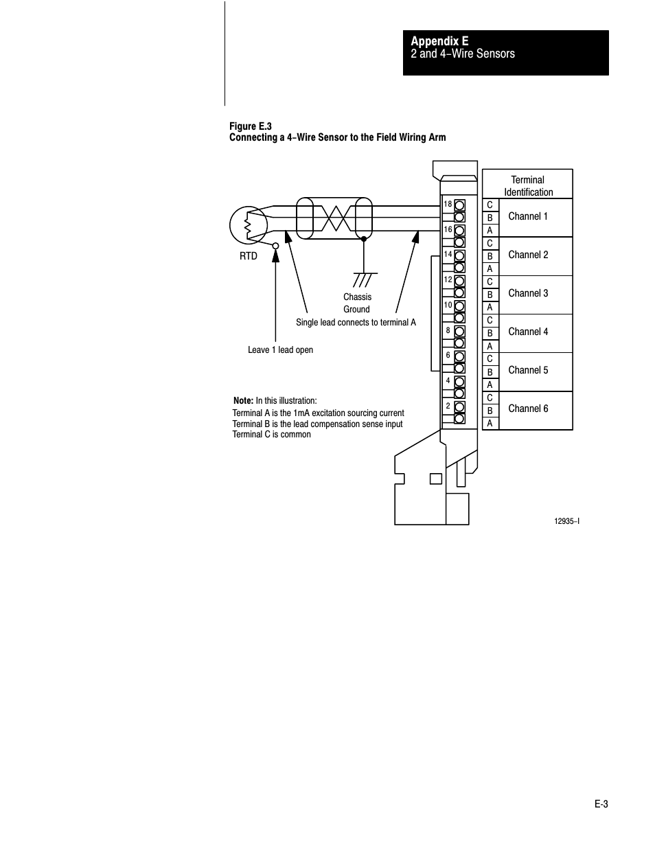 2 and 4-wire sensors appendix e | Rockwell Automation 1771-IR , D17716.5.76 RTD INPUT MODULE User Manual | Page 62 / 68