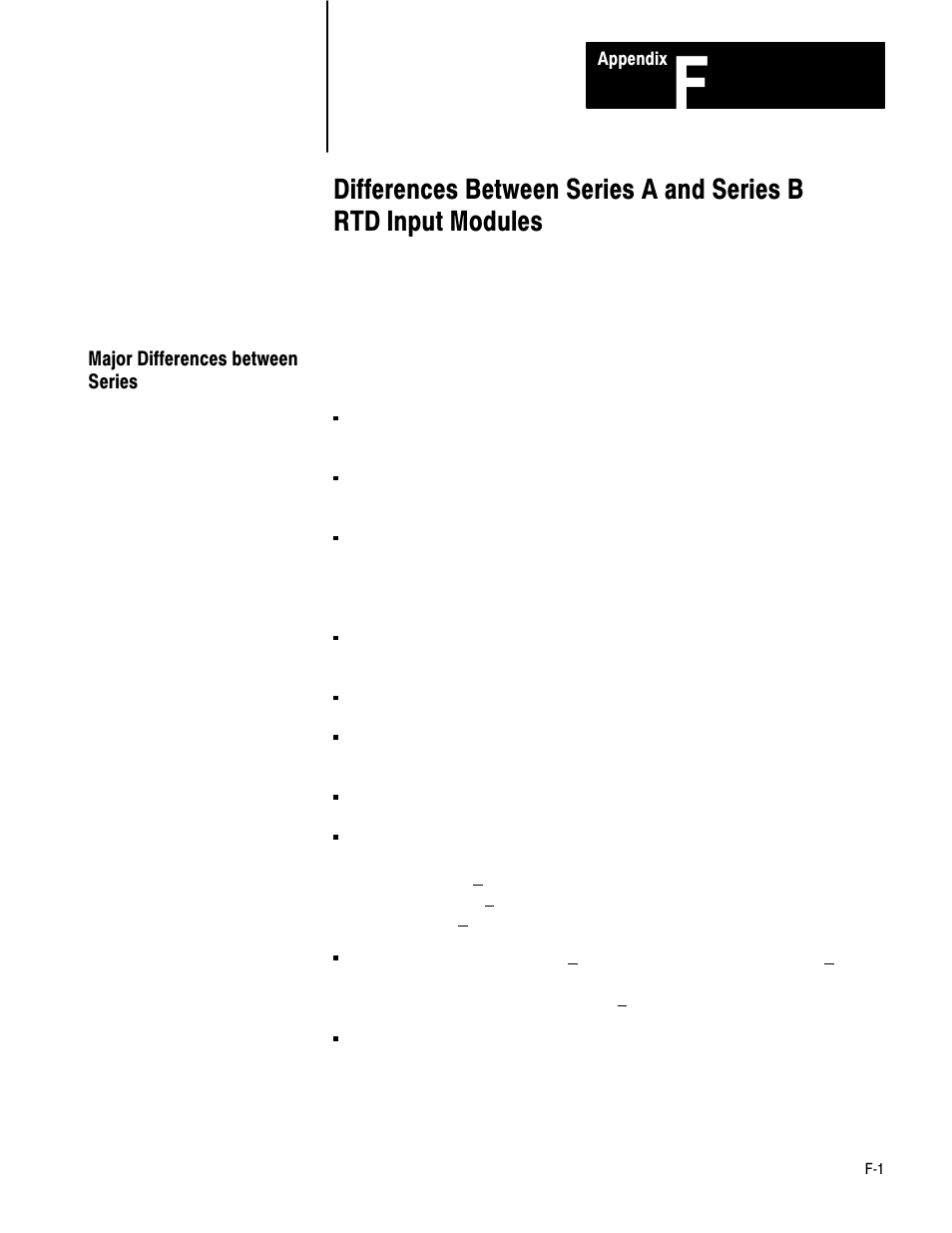 Major differences between series | Rockwell Automation 1771-IR , D17716.5.76 RTD INPUT MODULE User Manual | Page 63 / 68