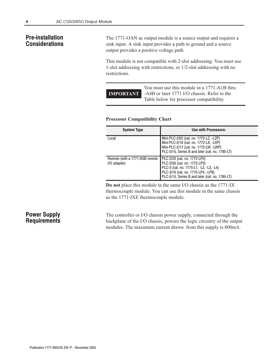 Rockwell Automation 1771-OAN Installation Instructions User Manual | Page 4 / 12