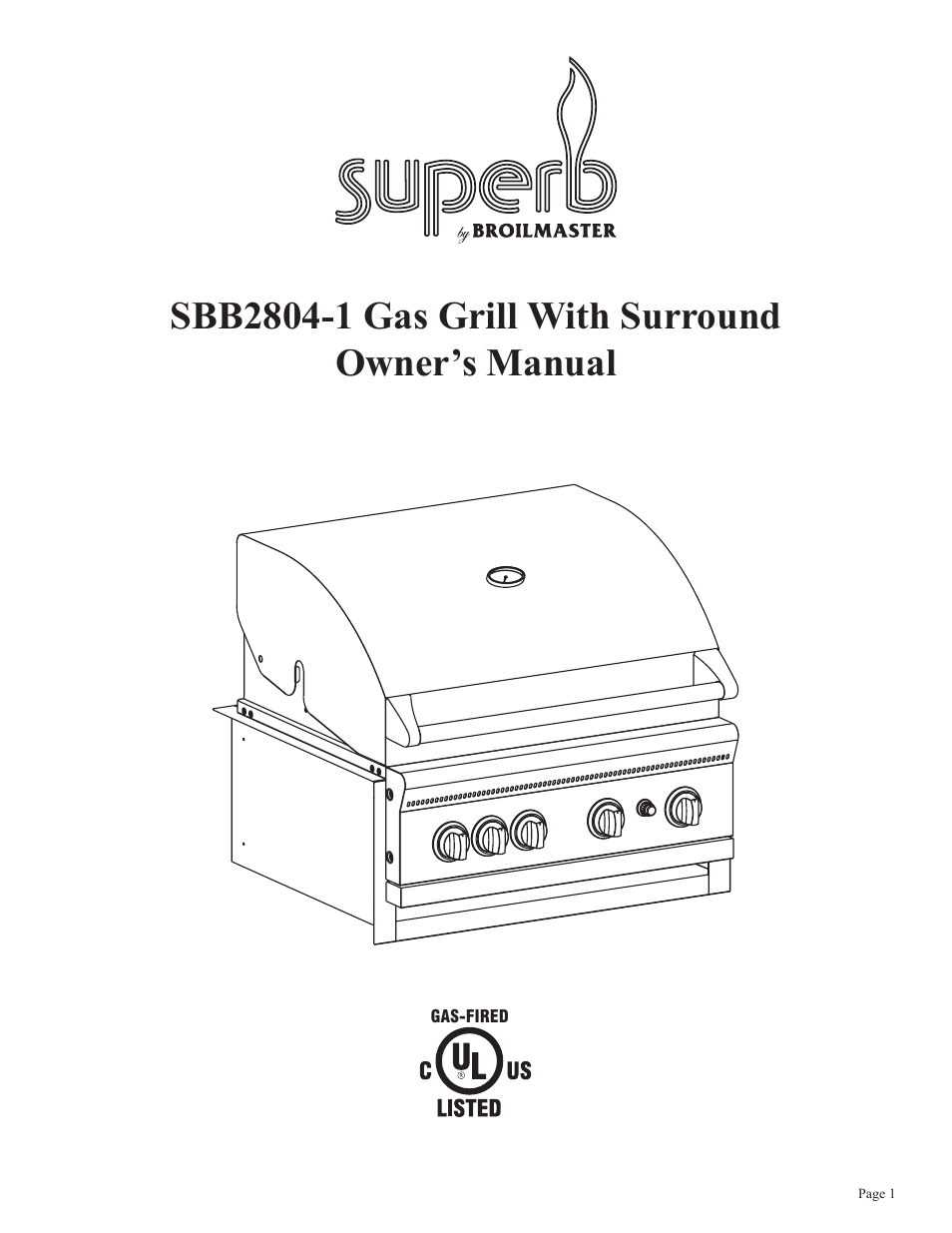 Broilmaster SBB2804-1 User Manual | 24 pages