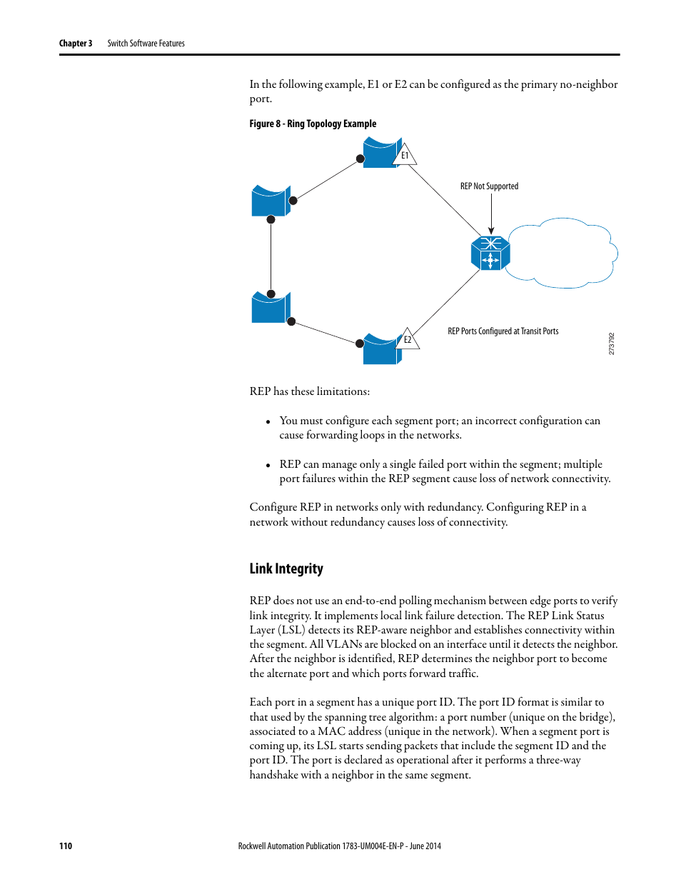 Link integrity, Figure 8 | Rockwell Automation 1783-BMxxx Stratix 5700 Ethernet Managed Switches User Manual User Manual | Page 110 / 294