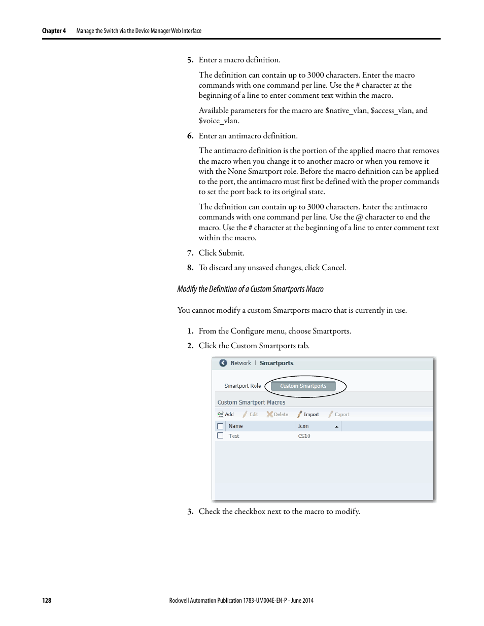 Rockwell Automation 1783-BMxxx Stratix 5700 Ethernet Managed Switches User Manual User Manual | Page 128 / 294