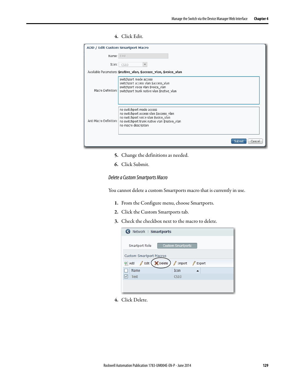 Rockwell Automation 1783-BMxxx Stratix 5700 Ethernet Managed Switches User Manual User Manual | Page 129 / 294