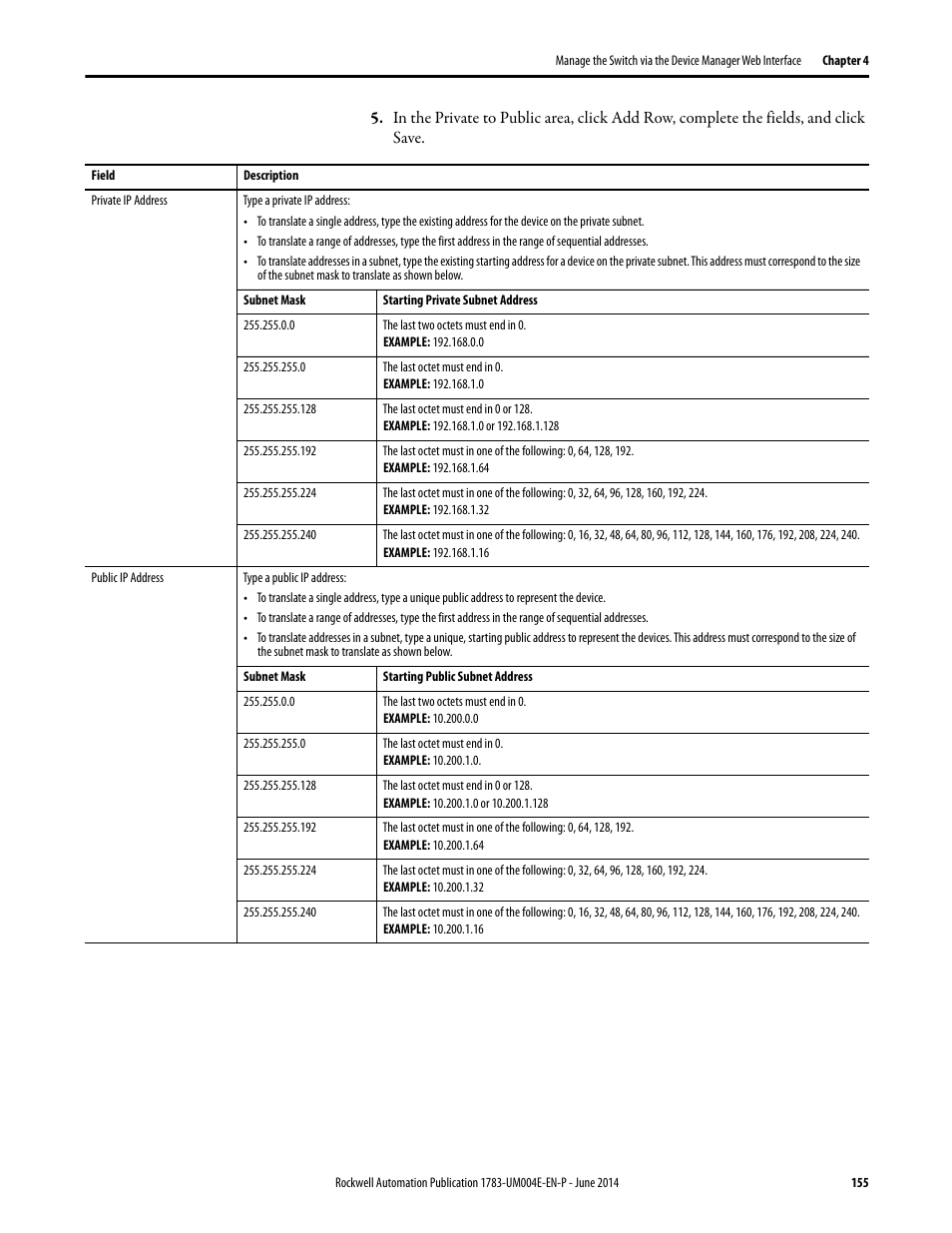 Rockwell Automation 1783-BMxxx Stratix 5700 Ethernet Managed Switches User Manual User Manual | Page 155 / 294