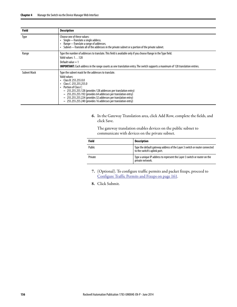 Rockwell Automation 1783-BMxxx Stratix 5700 Ethernet Managed Switches User Manual User Manual | Page 156 / 294