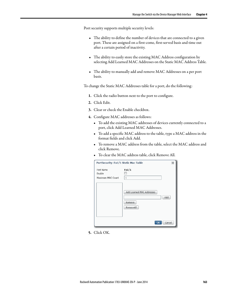 Rockwell Automation 1783-BMxxx Stratix 5700 Ethernet Managed Switches User Manual User Manual | Page 163 / 294