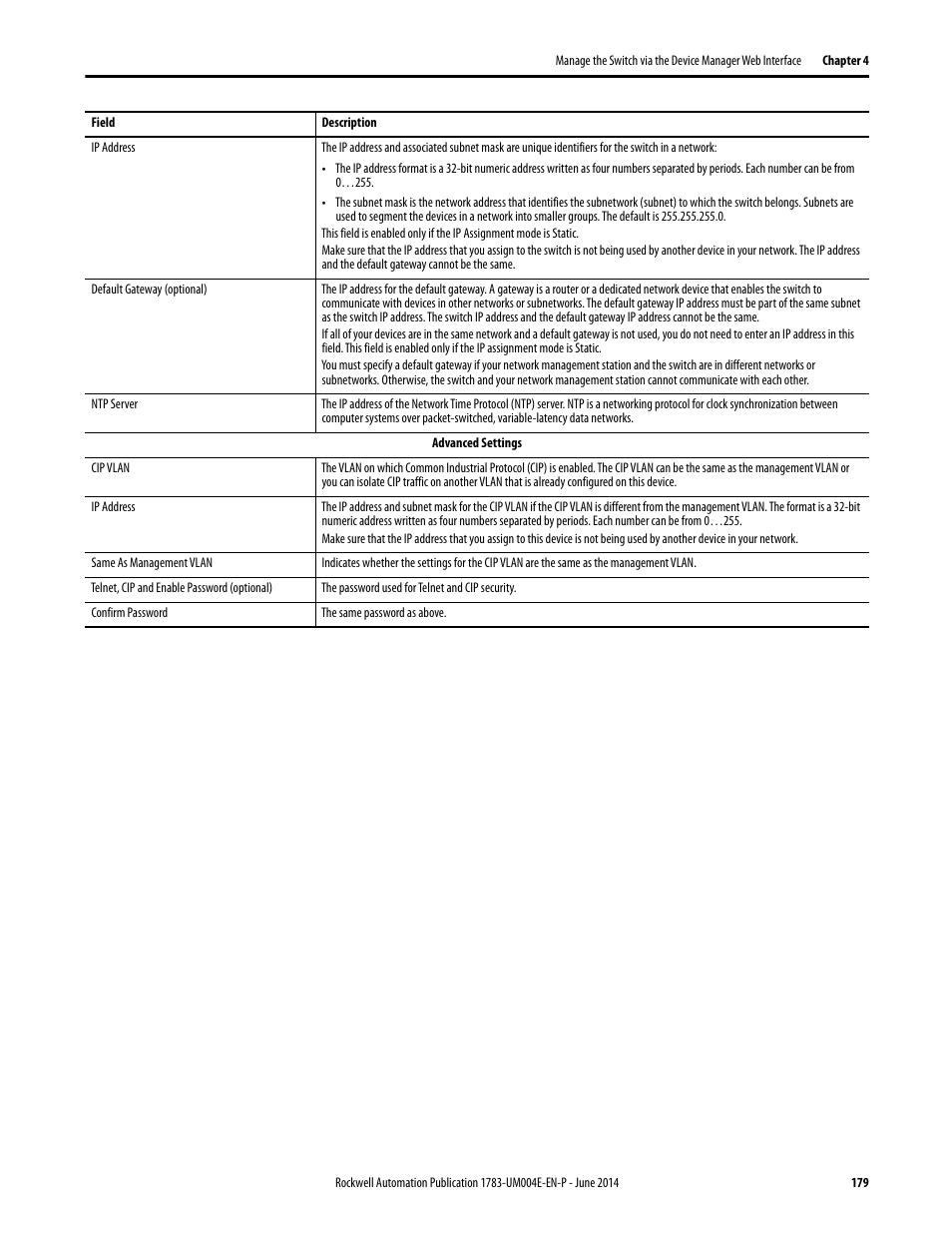 Rockwell Automation 1783-BMxxx Stratix 5700 Ethernet Managed Switches User Manual User Manual | Page 179 / 294