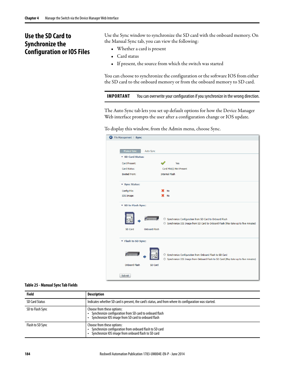 Rockwell Automation 1783-BMxxx Stratix 5700 Ethernet Managed Switches User Manual User Manual | Page 184 / 294