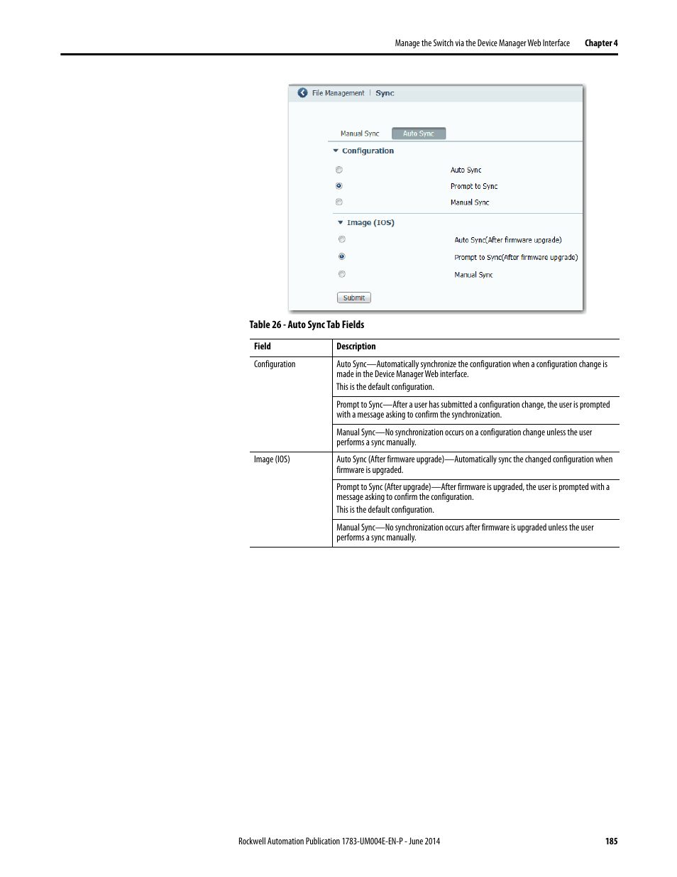 Rockwell Automation 1783-BMxxx Stratix 5700 Ethernet Managed Switches User Manual User Manual | Page 185 / 294