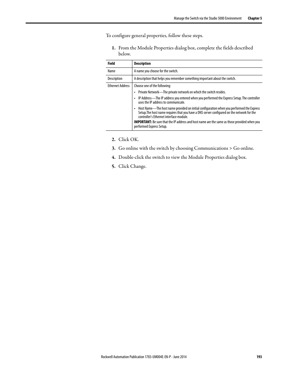 Rockwell Automation 1783-BMxxx Stratix 5700 Ethernet Managed Switches User Manual User Manual | Page 193 / 294