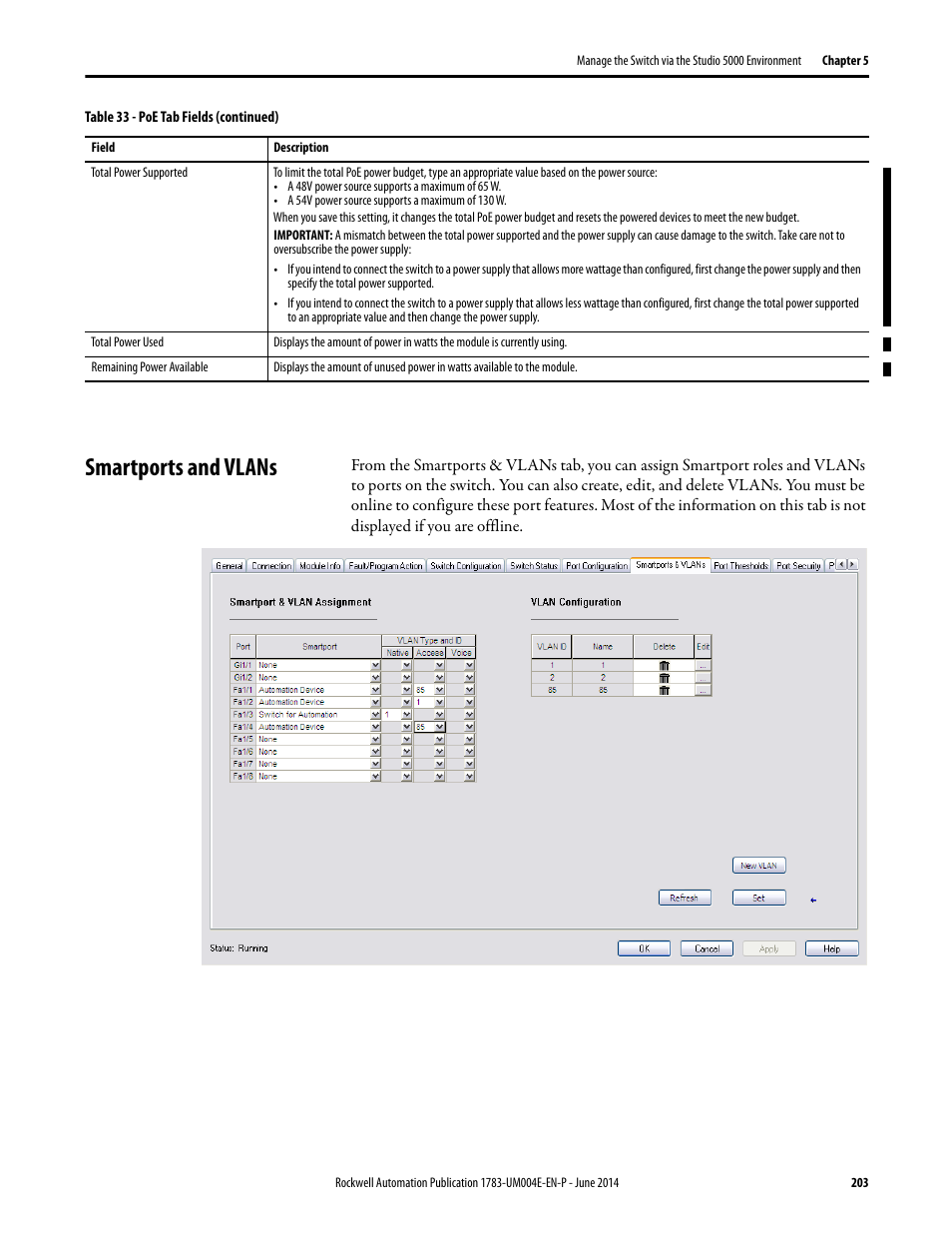 Smartports and vlans, Tports and vlans | Rockwell Automation 1783-BMxxx Stratix 5700 Ethernet Managed Switches User Manual User Manual | Page 203 / 294