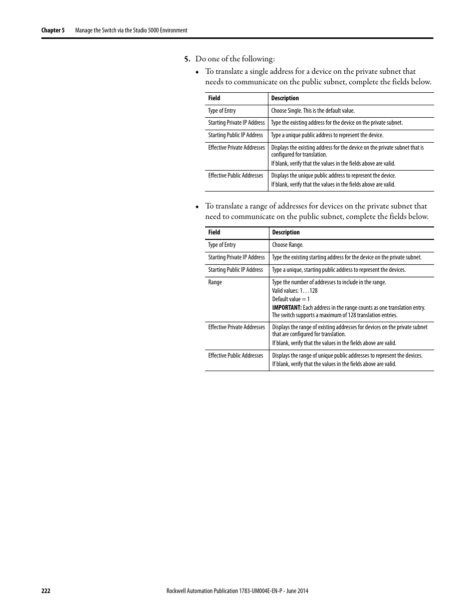 Rockwell Automation 1783-BMxxx Stratix 5700 Ethernet Managed Switches User Manual User Manual | Page 222 / 294