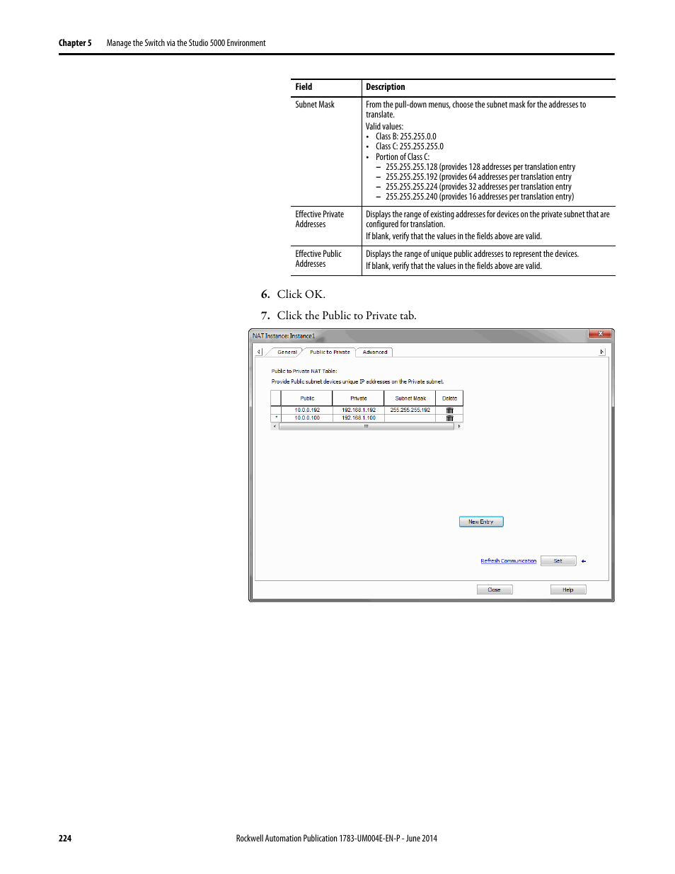 Rockwell Automation 1783-BMxxx Stratix 5700 Ethernet Managed Switches User Manual User Manual | Page 224 / 294
