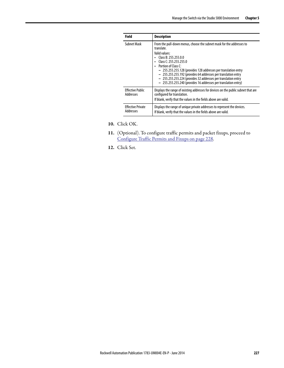 Rockwell Automation 1783-BMxxx Stratix 5700 Ethernet Managed Switches User Manual User Manual | Page 227 / 294