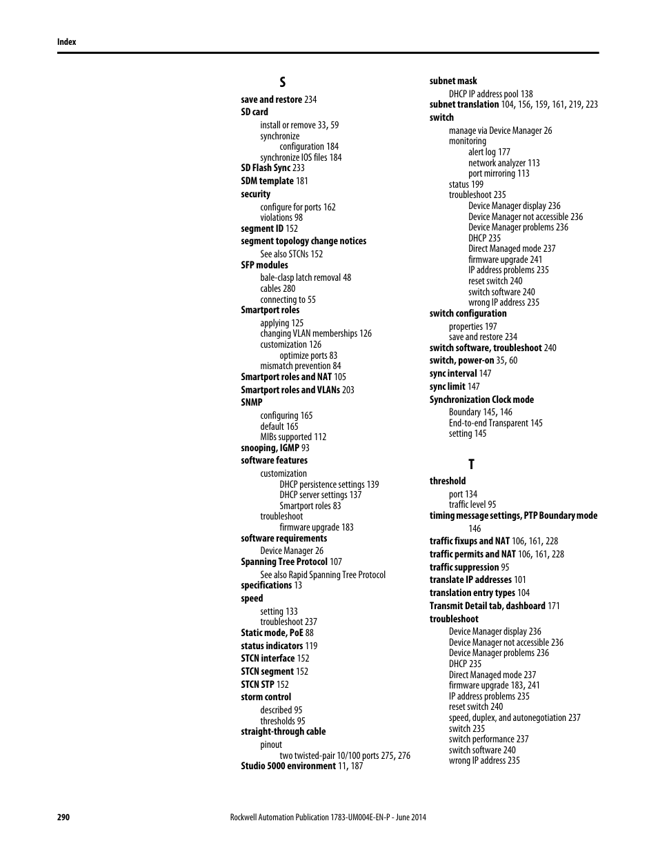 Rockwell Automation 1783-BMxxx Stratix 5700 Ethernet Managed Switches User Manual User Manual | Page 290 / 294