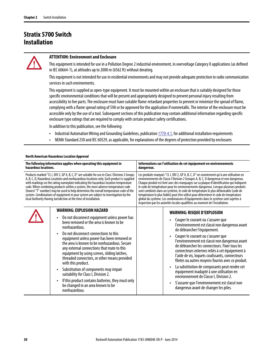 Stratix 5700 switch installation | Rockwell Automation 1783-BMxxx Stratix 5700 Ethernet Managed Switches User Manual User Manual | Page 30 / 294