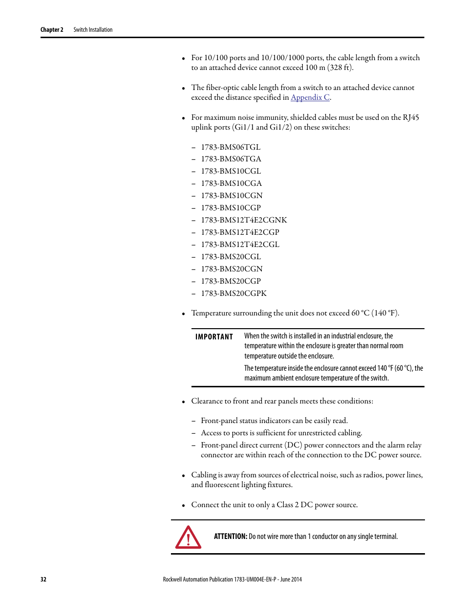 Rockwell Automation 1783-BMxxx Stratix 5700 Ethernet Managed Switches User Manual User Manual | Page 32 / 294