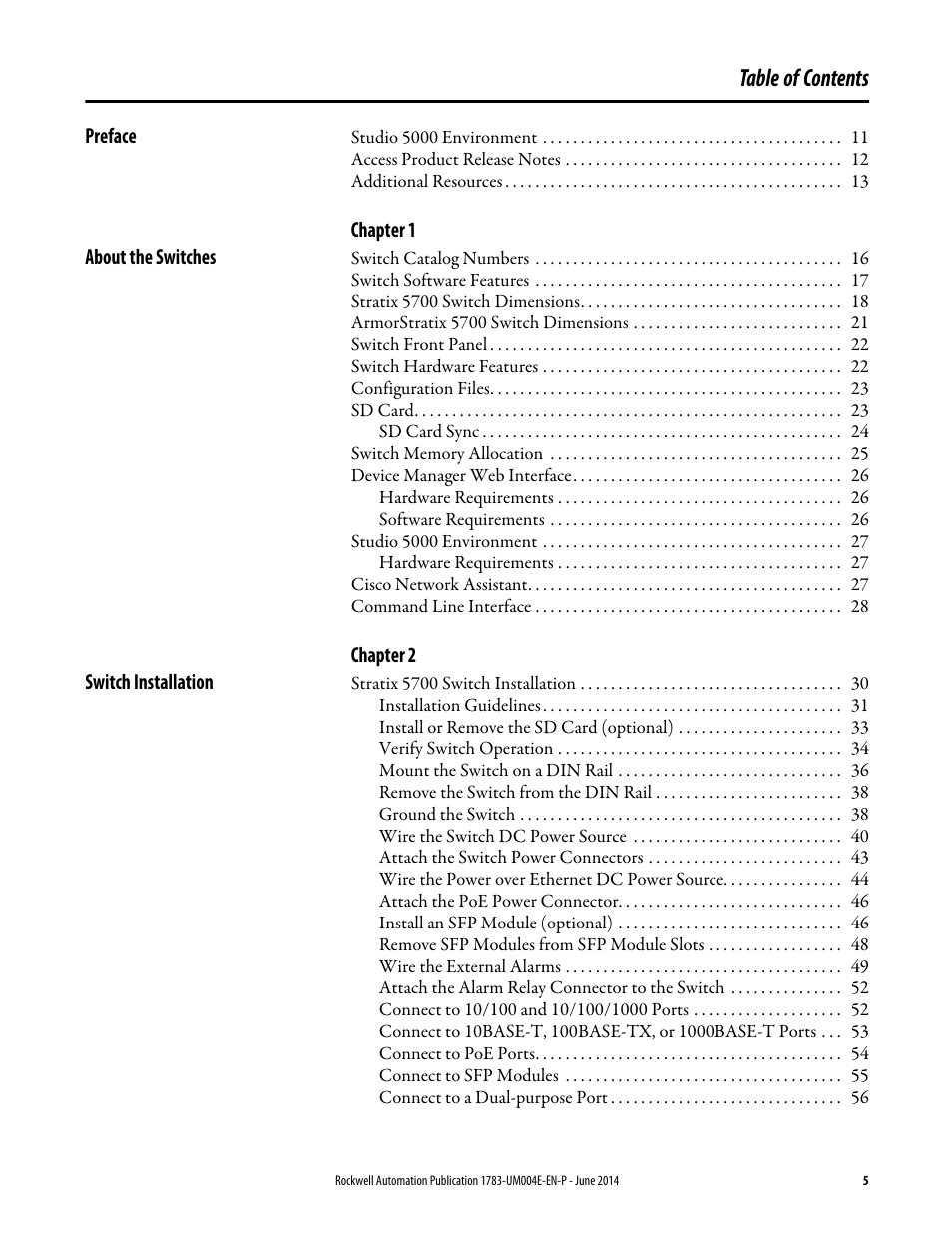 Rockwell Automation 1783-BMxxx Stratix 5700 Ethernet Managed Switches User Manual User Manual | Page 5 / 294