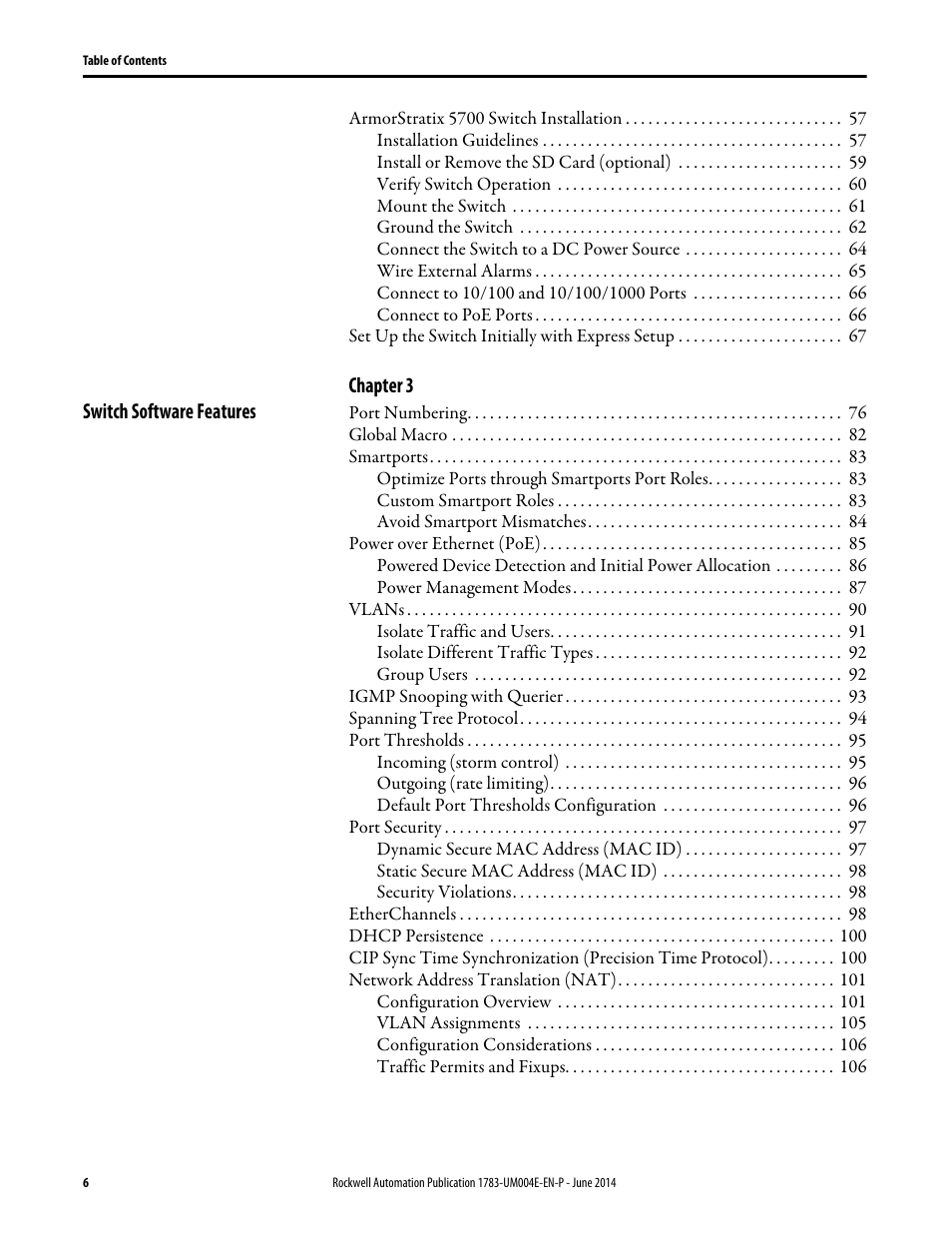 Rockwell Automation 1783-BMxxx Stratix 5700 Ethernet Managed Switches User Manual User Manual | Page 6 / 294